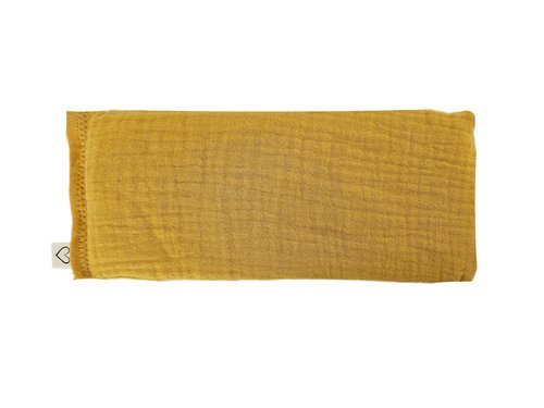 Peacegoods Unscented Eye Pillow - Soft & Soothing Gauze Cotton Filled with Flax Seed Weighted for Yoga Meditation Headache Relief Sleep Massage - Yellow