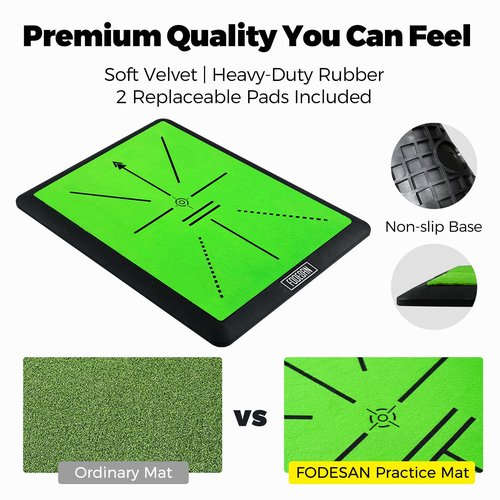 Golf Hitting Mat – Practice Mat with Swing Path Feedback & Impact Detection – Indoor/Outdoor Use – Golf Swing Trainer for Home Training – Great for Dad, Golf Lovers & Beginners