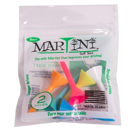 Martini Golf Tees 2" Durable Plastic Tees, Assorted Colors