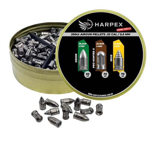 Combo Pack 3 Airgun Pellets .22 Caliber 200ct Pointed + Domed