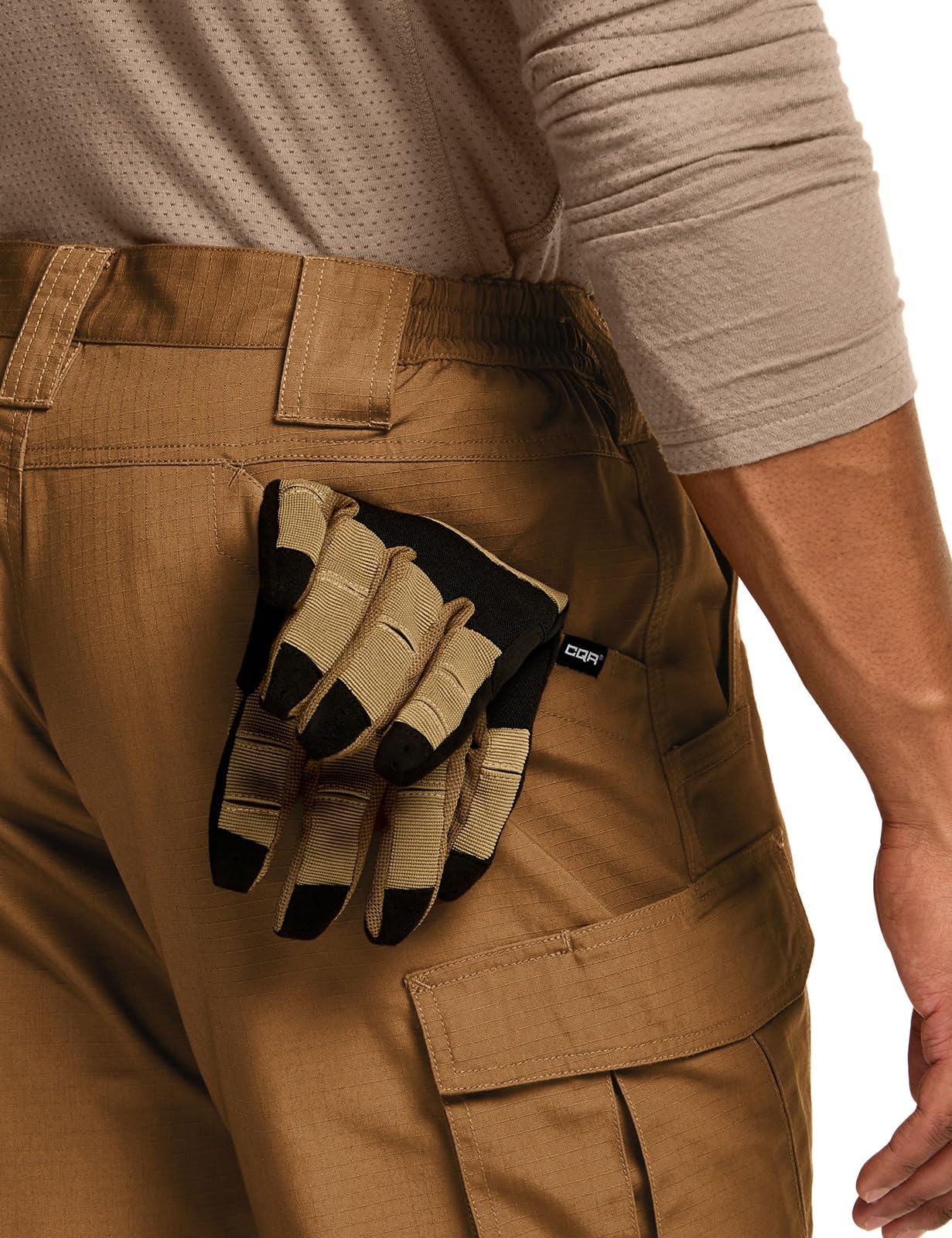 CQR Men's Tactical Pants, Water Resistant Ripstop Cargo Pants, Lightweight EDC Work Hiking Pants, Outdoor Apparel, Raider Mag Pocket Copper Brown, 30W x 32L