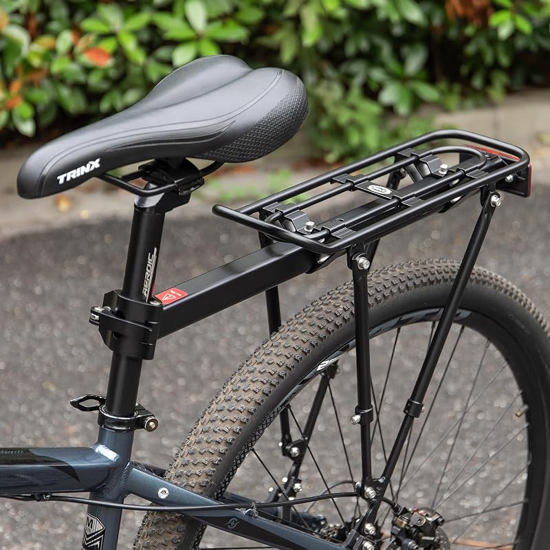 Rear Bike Rack Seat Post Mount | Universal 24-29 Inch Cargo Rack 66lb Capacity