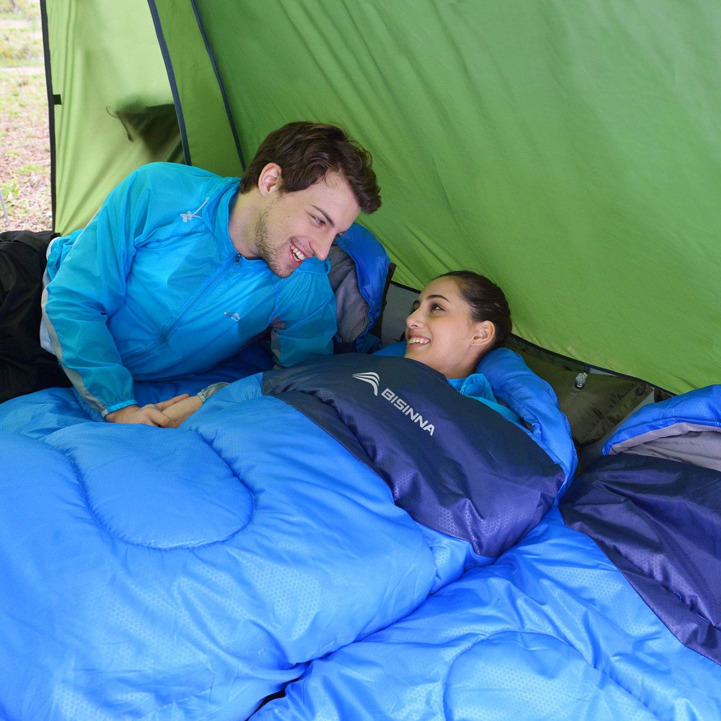 BISINNA Sleeping Bag with Pillow - 4 Season Backpacking Sleeping Bag Lightweight Waterproof Warm and Washable for Adults, Kids, Women, Men's Outdoors Camping, Hiking, Mountaineering(Right Zipper)