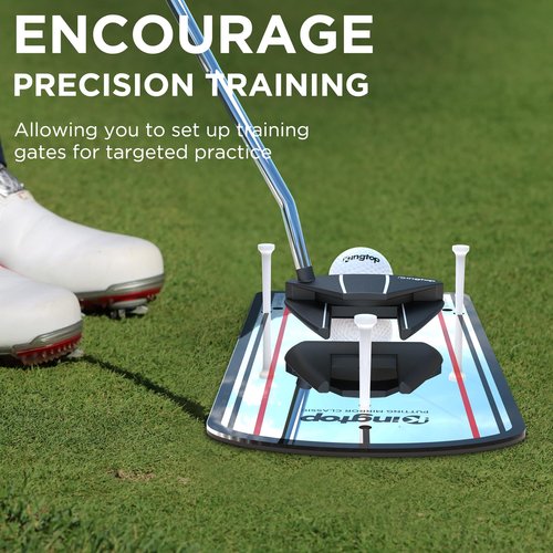 KINGTOP Classic Golf Putting Mirror - Portable Alignment Putting Training Aids for Consistency & Accuracy - Ideal for Indoor | Outdoor Practice, with Carry Bag and Golf Tees