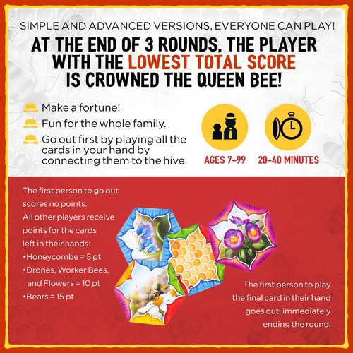 Grandpa Beck's Games The Bears and The Bees | Strategic Tile Laying Card Game for Kids, Teens, Family & Adults | from The Creators of Cover Your Assets | 2-5 Players Ages 7+