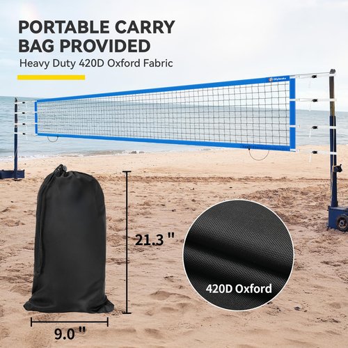 Professional Volleyball Net with Aircraft Steel Cable, Scoring Design - Anti-UV & Heavy Duty for Outdoor, Backyard, Pool, Schoolyard, Beach - Portable 32 * 3FT Volleyball Net with Storage Bag