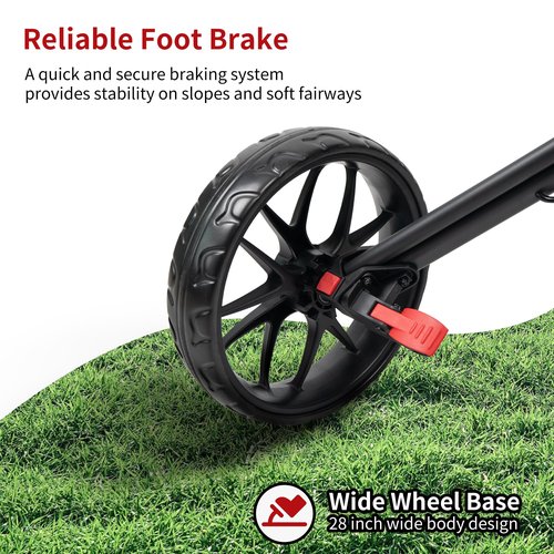 CaddyTek CaddyLite 15.3 V2 Golf Push Cart – Lightweight Aluminum 3-Wheel Trolley with Quad-Fold Design, EVA Wheels, Foot Brake, Umbrella Holder & Magnetic Pad