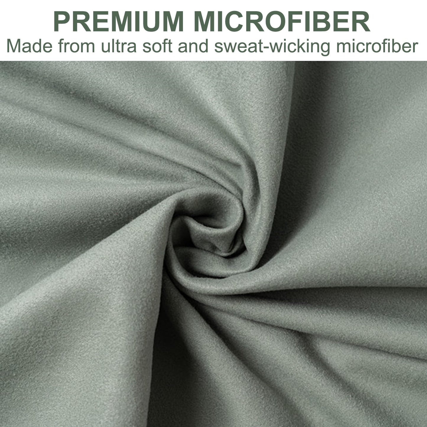 Aegero Camping Towel,2 Pack Microfiber Travel Sports Towel,Quick Dry-Super Absorbent-Ultra Compact-Ultra Soft-Lightweight.Suitable for Gym,Yoga,Trip,Beach,Shower,Backpacking,Pool(Army Green)