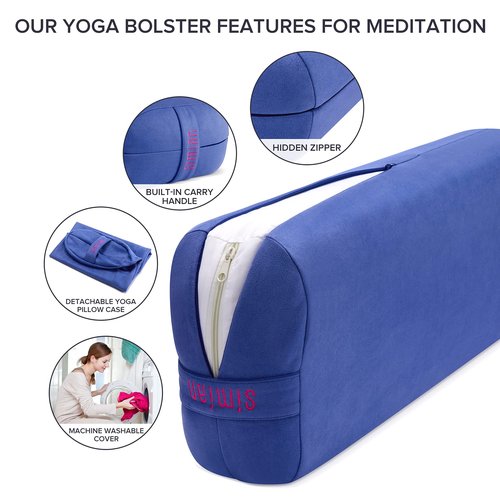 SIMIAN Yoga Bolster Pillow Premium Meditation Bolsters Supportive Rectangular Cushion with Skin-Friendly Velvet Cover Washable, Support Cushions Bolster Pillows for Restorative Yoga