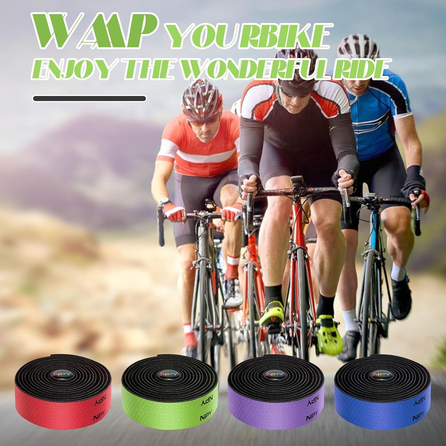 2pcs Bicycle Bar Tape, Bike Handlebar Tape, Road Bicycle Handlebar Tape, Cycling Grip Tape, with 4pcs Handlebar End Plugs, Soft Comfortable, Wear Resistant, Black