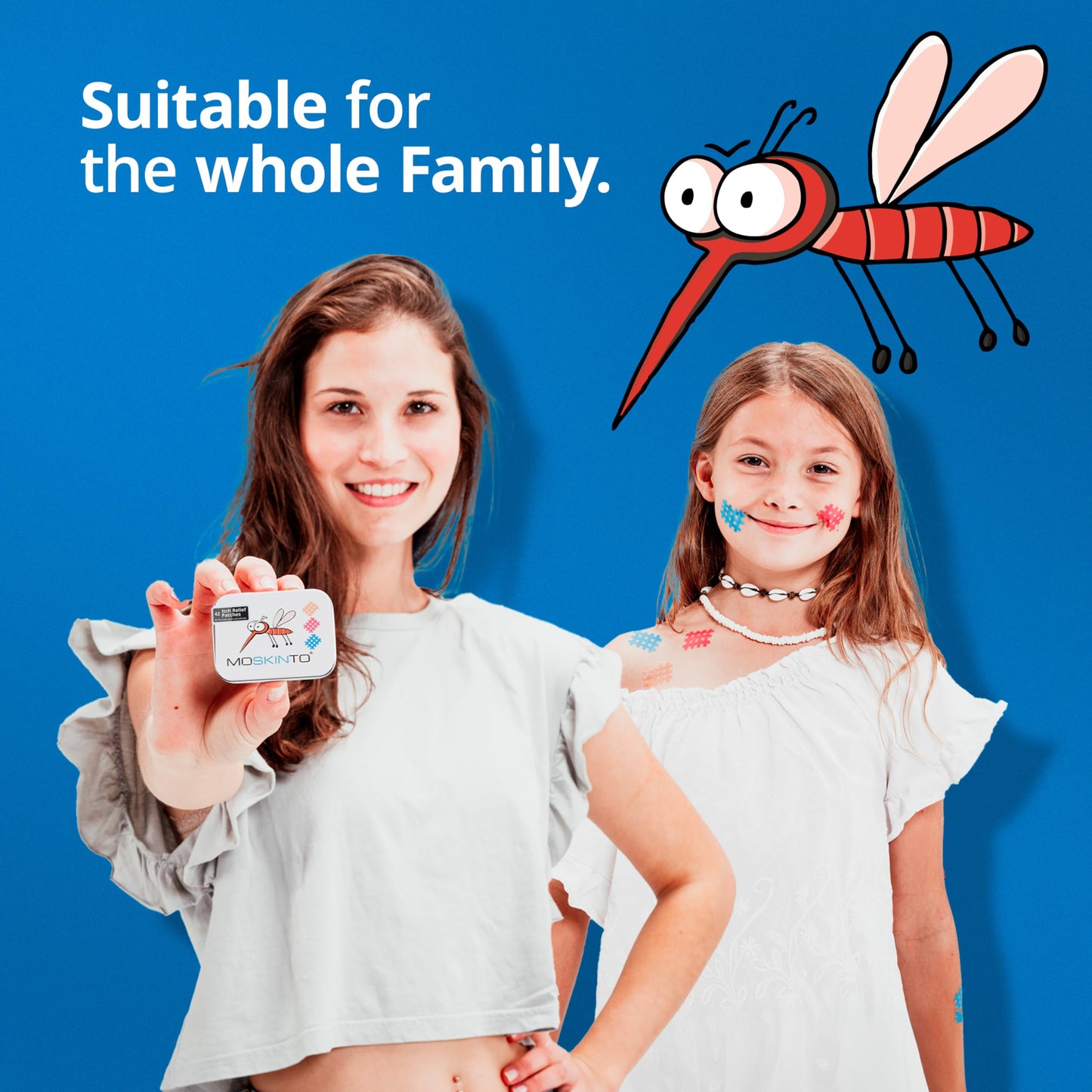 Moskinto The Original Mosquito Itch Relief Patches for Kids & Adults, Bug Bite Patches Soothe Swelling & Itching, Anti Itch Bug Bite Relief, Suction Tool Alternative, Family Pack, 42 Count