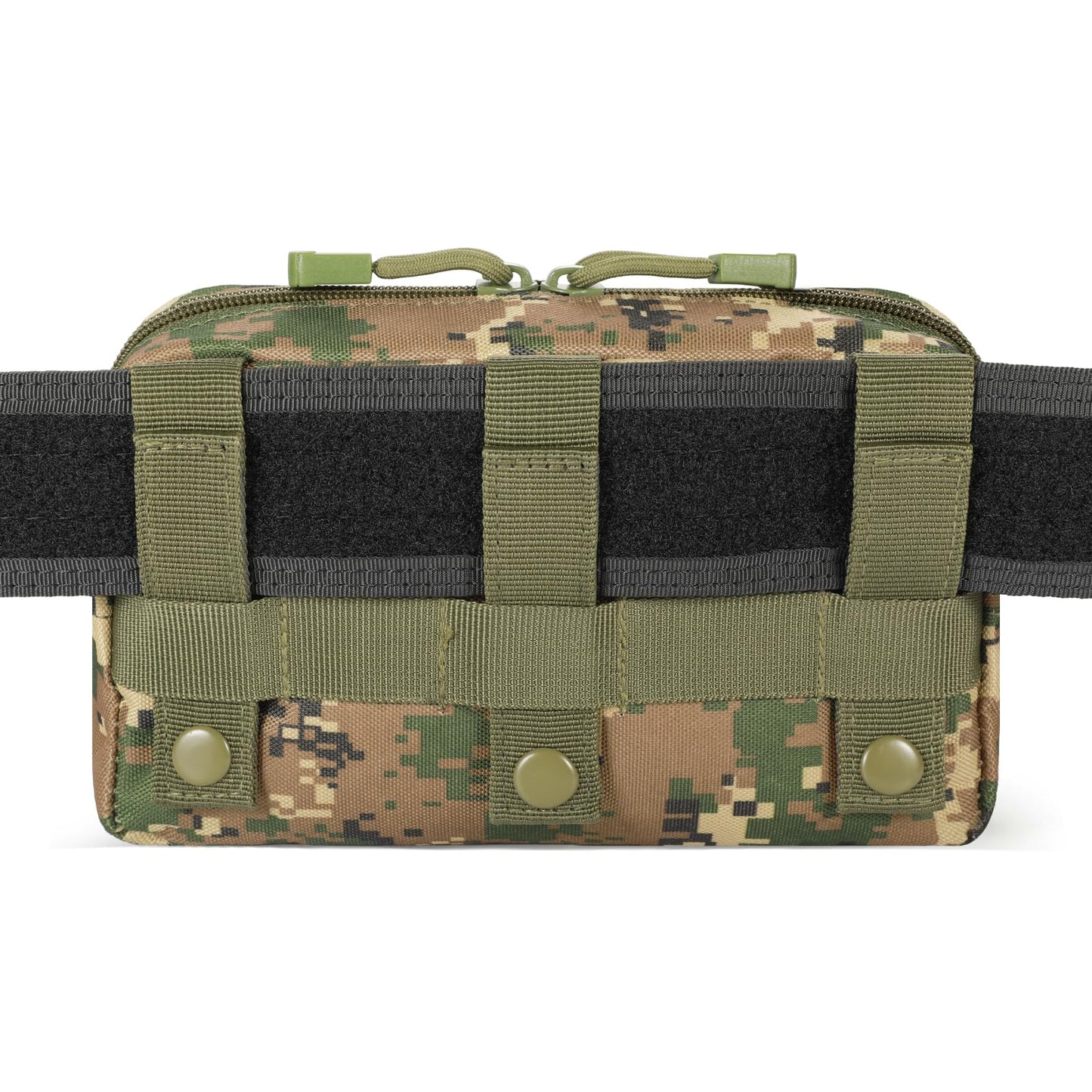 FRTKK Tactical Molle Admin Pouch Utility Laser Cut EDC Tool Pouch Bag Horizontal Modular Pouches Include US Flag Patch and Keychain (Digital)