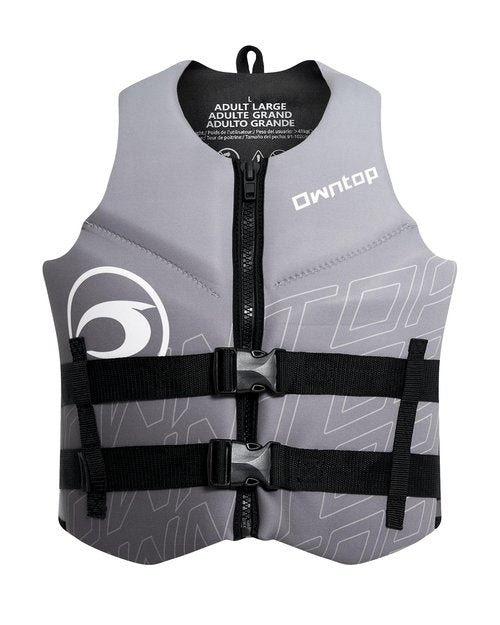 Owntop Swim Vest Adult Water Sport Vest Neoprene Floaties for Swimming, Boating, Kayaking, Fishing | Adjustable Zipper Dual Buckle Foldable Buoyancy Jacket