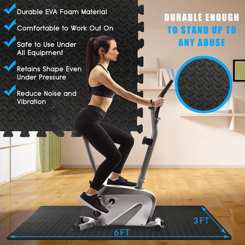 Exercise Mat Puzzle Floor Mat Tiles EVA Foam Gym Flooring Mats, 20 SQ.FT Interlocking Foam Floor Tiles Gym Equipment Workout ym, Yoga, Gymnastics