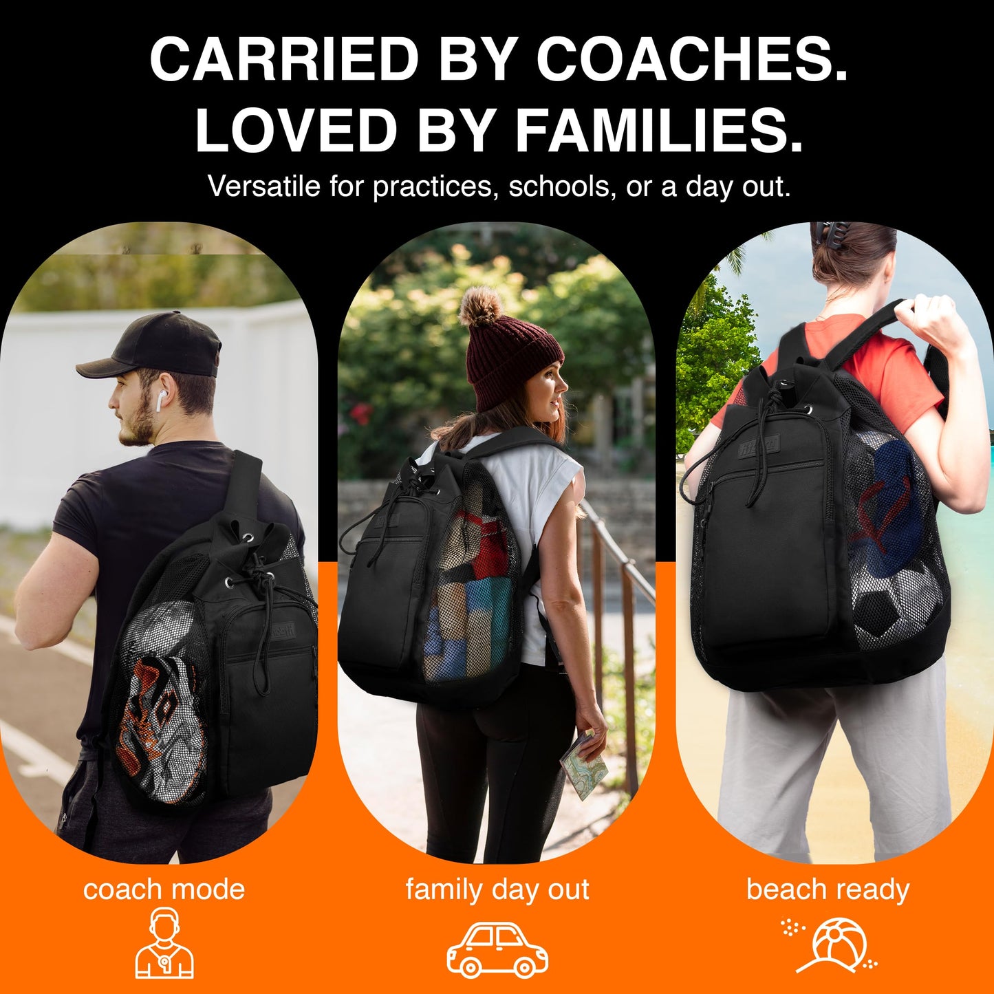 Fitdom Heavy Duty Small Mesh Equipment Ball Bag