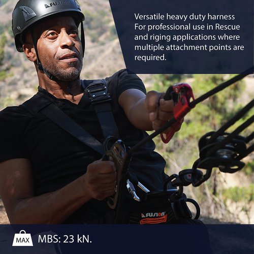 Fusion Climb Tac-Rescue, Construction Harness - Full Body Harness, 6 D-Ring Points, and Quick-Release Steel Buckle Safety Harness OSHA & ANSI Compliant