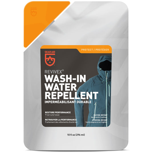 GEAR AID Wash-in Water Repellent, Long-Lasting Waterproofing for Snow and Rain Outdoor Gear, Concentrated Formula, Durable Protection Against The Elements, 10 Fl oz