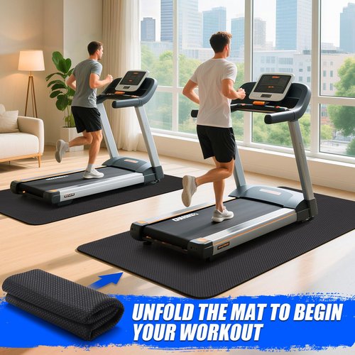 TOBWOLF Double-Sided Non-Slip Peloton Bike Mat, 63"x30" Anti-Slid Exercise Bike Mat for Hardwood Floor Carpet, Exercise Equipment Mat for Indoor Stationary Spin Bike, Treadmill Pad, Rowing Machine