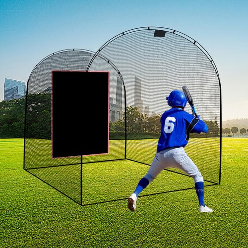 Gulfmore 13 x 10 x 10 ft Baseball Batting Cage,Baseball Softball Practice Net,Portable Baseball & Softball Batting Cages for Backyard Outdoor Hitting Training