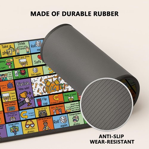 OmaFena Drinking Game for Adults – Funny 21+ Party Board Game with Rubber Mat – Drunk Games, Bachelorette Party, College Night, Birthday, 2-8 Players