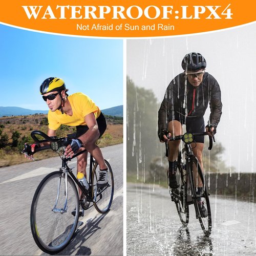 Electric Bike LED Headlight 36V 48V 12V-60V Bike Front Light with Built-in Horn 4 Lights 3 Pin Connector for Night Riding Waterproof Bicycle Horn Headlight for E-Scooter