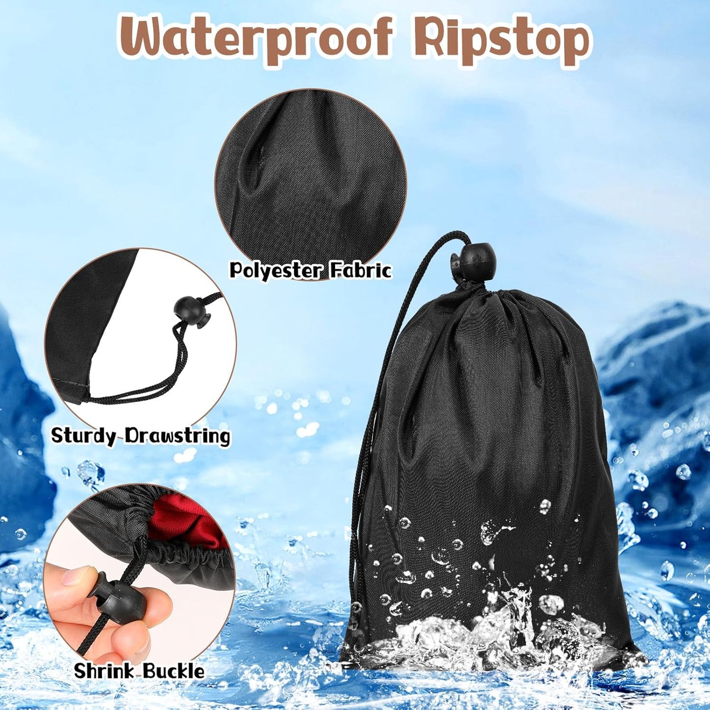12pcs Black Oxford Cloth Drawstring Bag,Waterproof Cinch Ditty Bag,String Bags for Gifts Games Storage DIY for Women Men