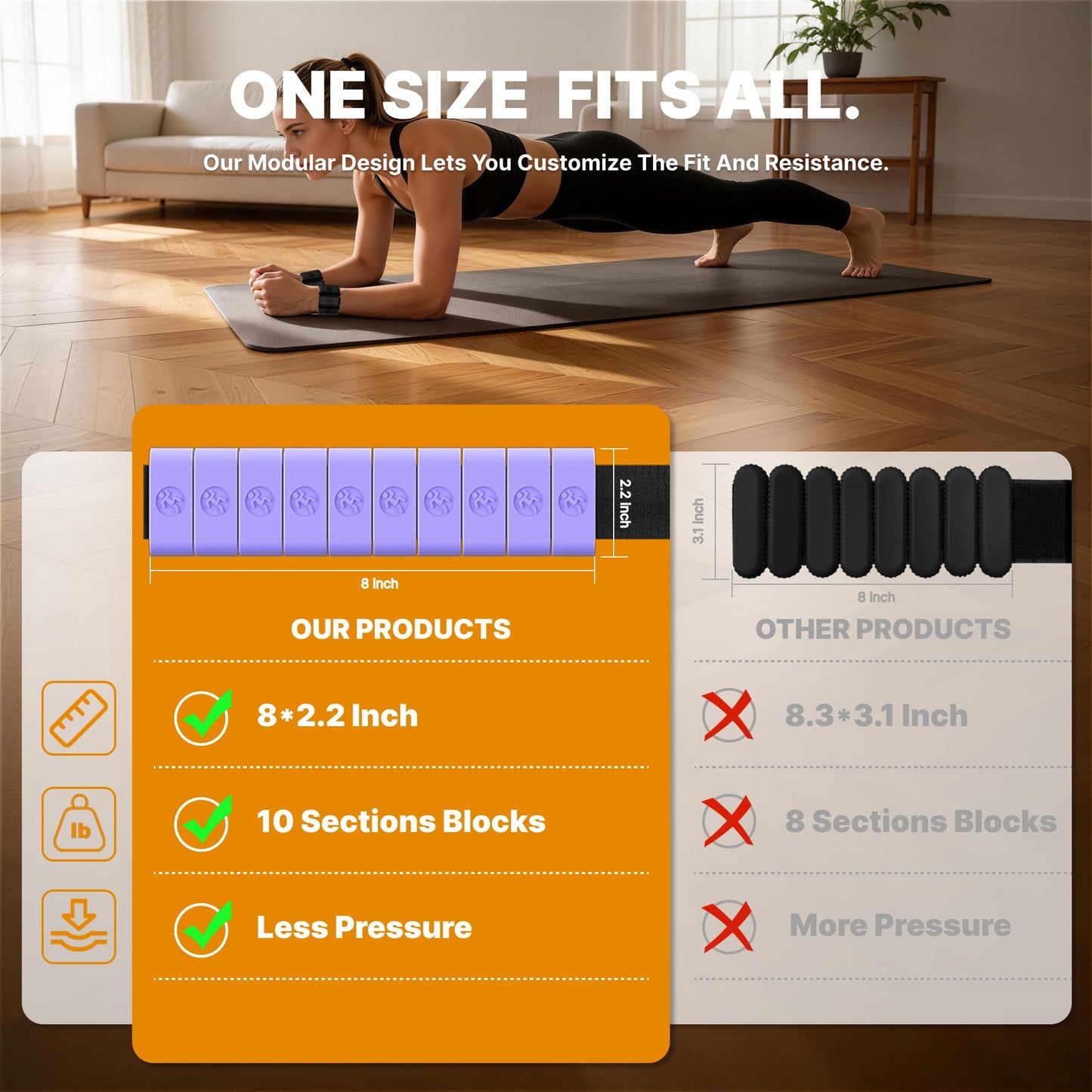 Sonkoloro Adjustable Wrist Weights for Women Men, Leg Weights for Women 0.75lb-1lb Each for Walking, Yoga, Dance, Barre, Gym (Blush, 2LB(2 Pcs))