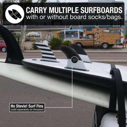 Surfboard Truck Rack - Durable Pad Fits All Tailgates - ‘No Scratch’ Silicone Buckle Covers Prevent Damage - Easy to Use