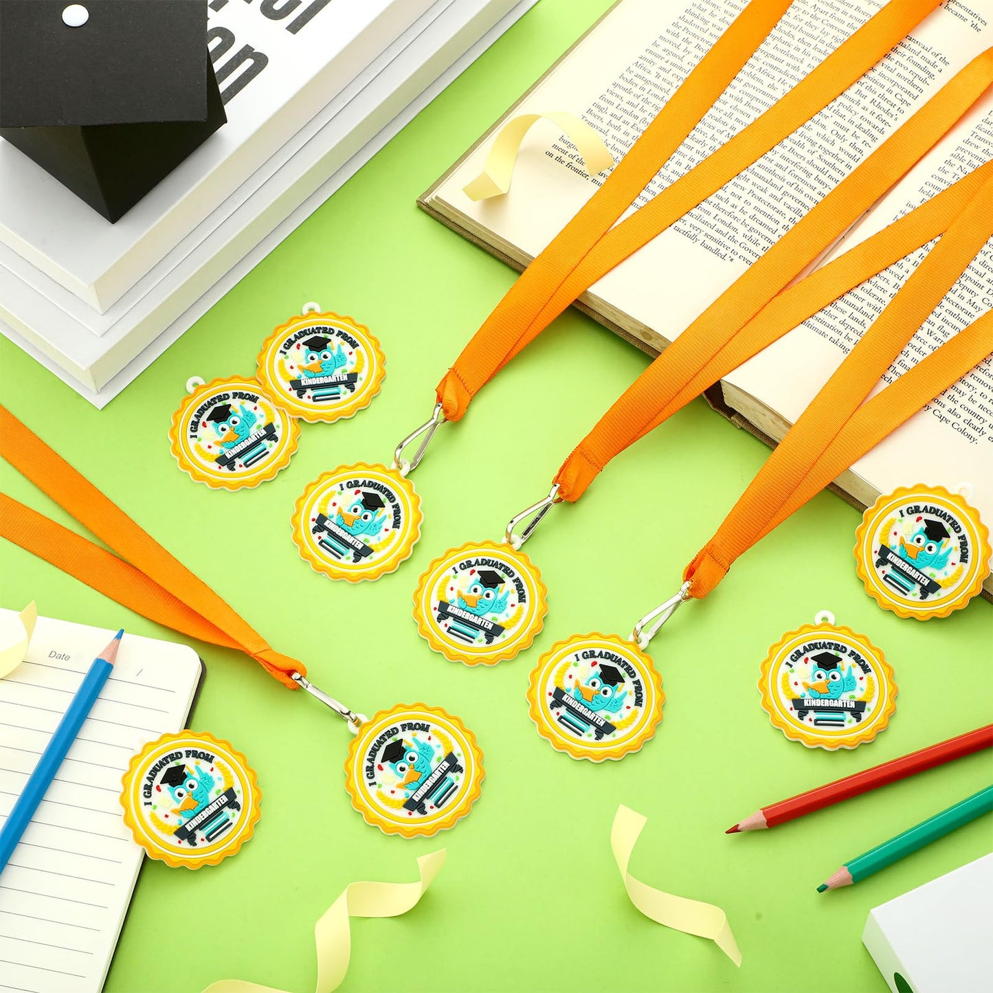 Blueweenly 48 Pcs Graduation Medal for Kids Award Medals with Neck Ribbon Graduation Gifts Bulk for Students Party Favors Supplies - 2 Inch(Kindergarten)