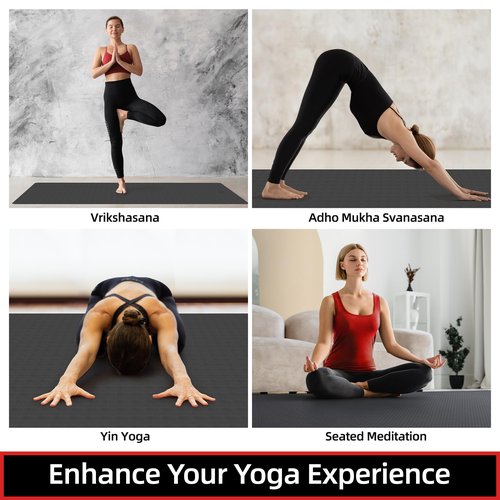 GymCope Large Yoga Mat 6'x4', Extra Thick Exercise Mat 6/8/10/12mm, Double Wide Workout Mat for Home Gym Flooring, Oversized XL Fitness Matt, Pilates, Weight Lifting, Stretch, Wrestling