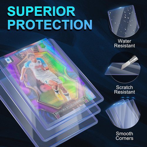 400 Card Sleeves Top Loaders for Cards,3"X4" Baseball Card Protectors,Premium Toploaders for Cards,Hard Plastic Card Holder for Trading Sports Football Game Cards (200 Hard Sleeves+200 Penny Sleeves)