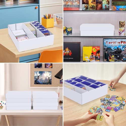 Leyzan Trading Card Storage Box, 3200 Count Cardboard Storage Box with Divider for Sports, Tcg, Mtg Card(1 Pack)