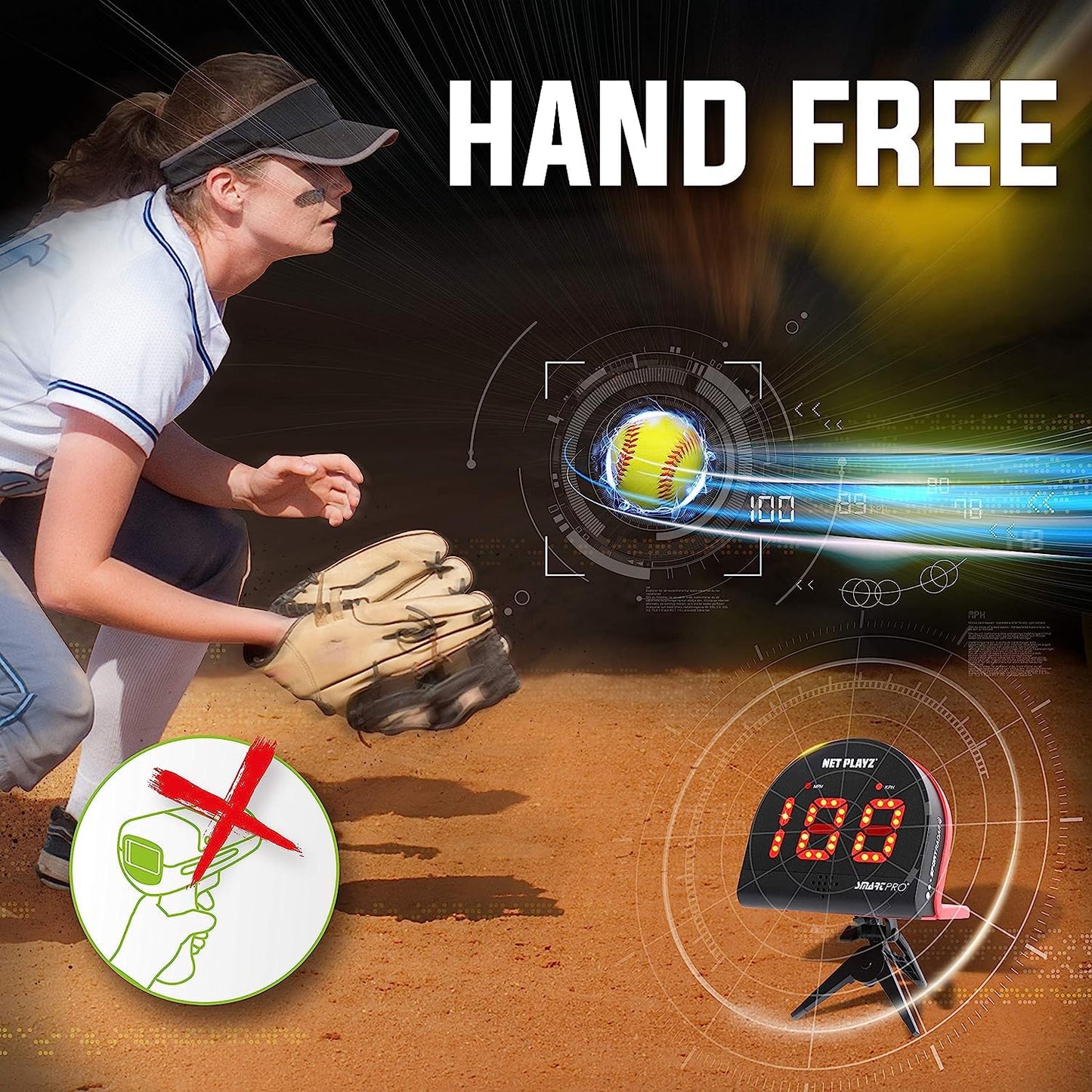 Softball Radars, Speed Sensors Training Equipment (Hands-Free Radar Guns, Pitching Speed Guns | Softball Gifts, High-Tech Gadget & Gear for Softball Players