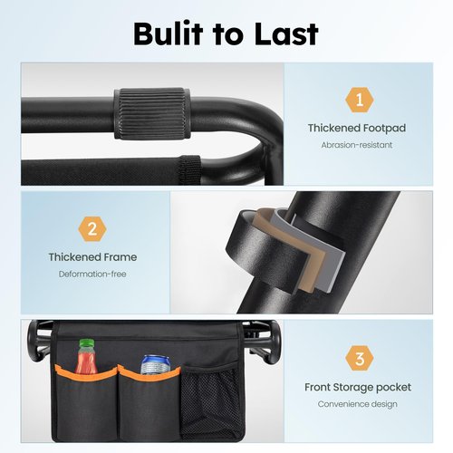 LET'S CAMP Folding Stadium Seats 2 Pack, Portable Bleacher Chairs with Back Support, Lightweight Stadium Chairs for Sports Events, Bleachers & Concerts, Black