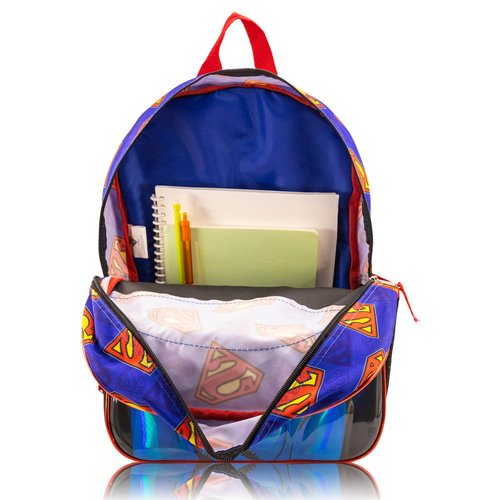 Fast Forward Superman Backpack for Kids – 16” Bookbag for Boys, Girls | Toddler Travel Bag, School Backpack, Kids Superhero Bookbag | Ages 3+