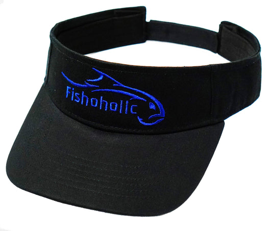 Fishoholic Sun Fishing Visor for Women and Men who Fish Golf Run Hike, Fishaholic Fishing Gift Black