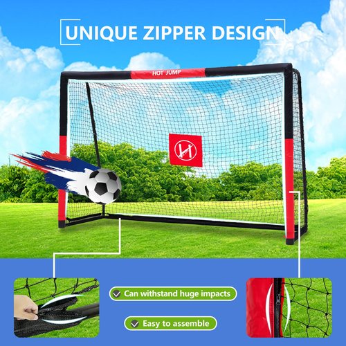 Soccer Goals for Backyard,10x6.5ft Metal Soccer Goal, Outdoor Kids Soccer Goal for All Ages,Soccer net with Zipper Design, Easy Assemble, Weatherproof Foam Padded Goal Post