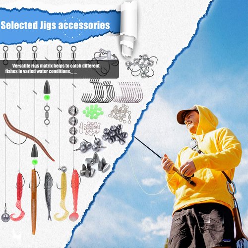 EXAURAFELIS Fishing Gear Fishing Lures 307pcs All-in-one Tackle Box Minnow Crankbait Spinnerbaits VIB Jigs Hooks Paddle swimbaits Frog Lure Spoon Sinking Lure for Bass Trout Walleye Redfish