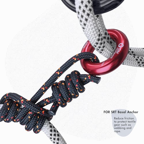 GM CLIMBING Black Small Rappel Ring 25kN for Rock Climbing Arborist Rescue Slackline Hammock 4-Pack