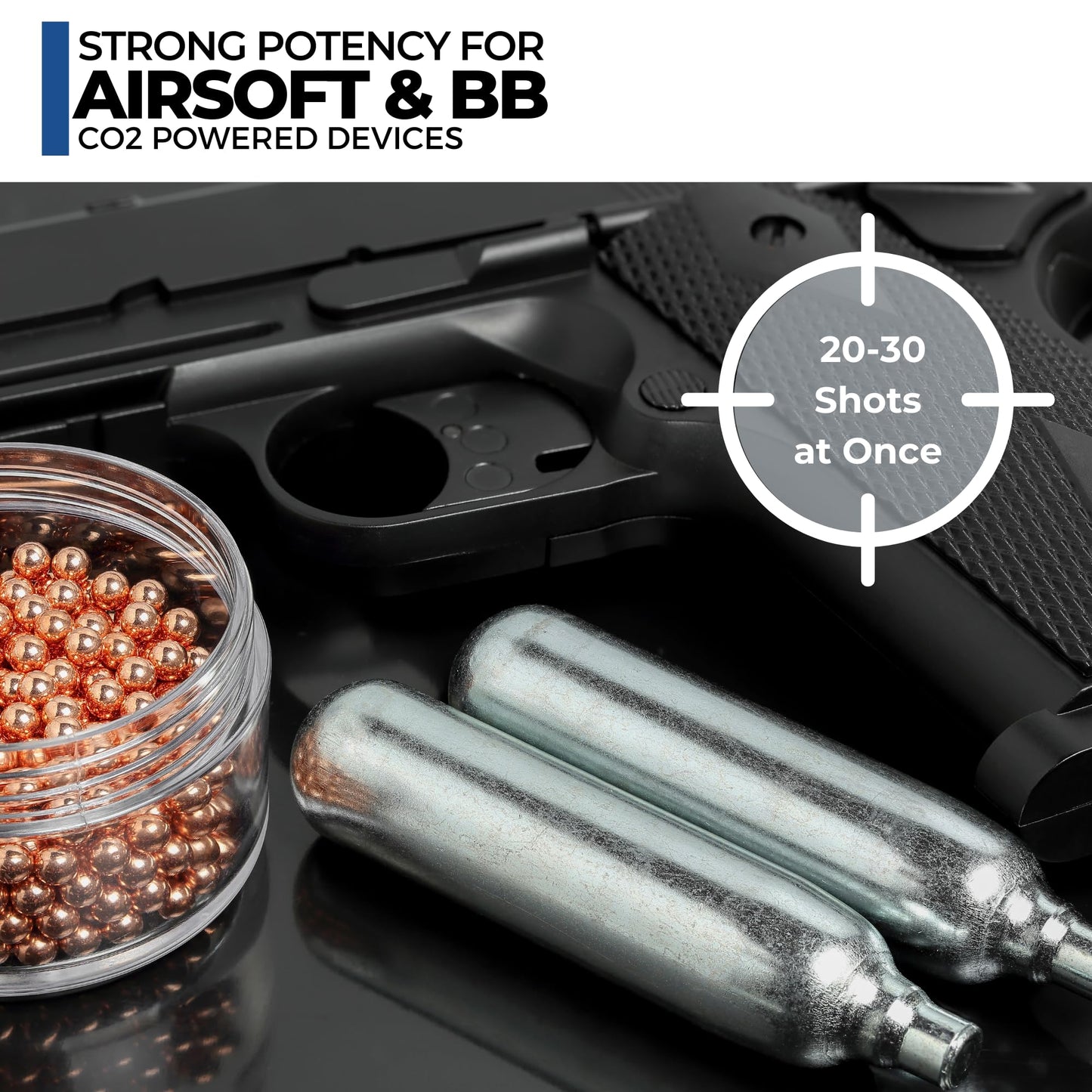 ICO 20pcs 12 Gram Co2 Cartridges Non-Threaded, CO2 cartridges BB Gun, CO2 BB Pistol, CO2 Airsoft Pistol, and CO2 Paintball Markers