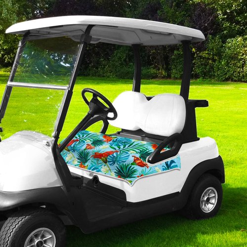 ENYORSEL Golf Cart Seat Covers, Blue Plants Golf Cart Seat Towel Blanket for All EZGO, Yamaha, Club Cars, Icon and More 2/4-seats Cart, 100% Microfiber, Essential Golf Cart Accessories, 51'' x 31''