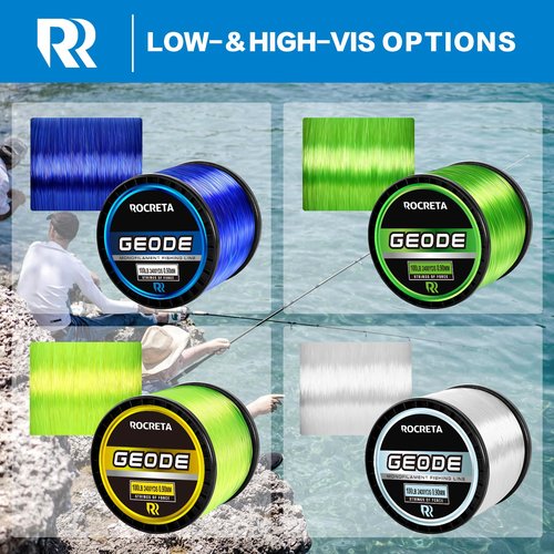 ROCRETA Geode Monofilament Fishing Line - Premium Resistant Nylon Mono Fishing Line 3-100lb - Superior Freshwater & Saltwater Mono Leader Materials 500/1200/2400yds