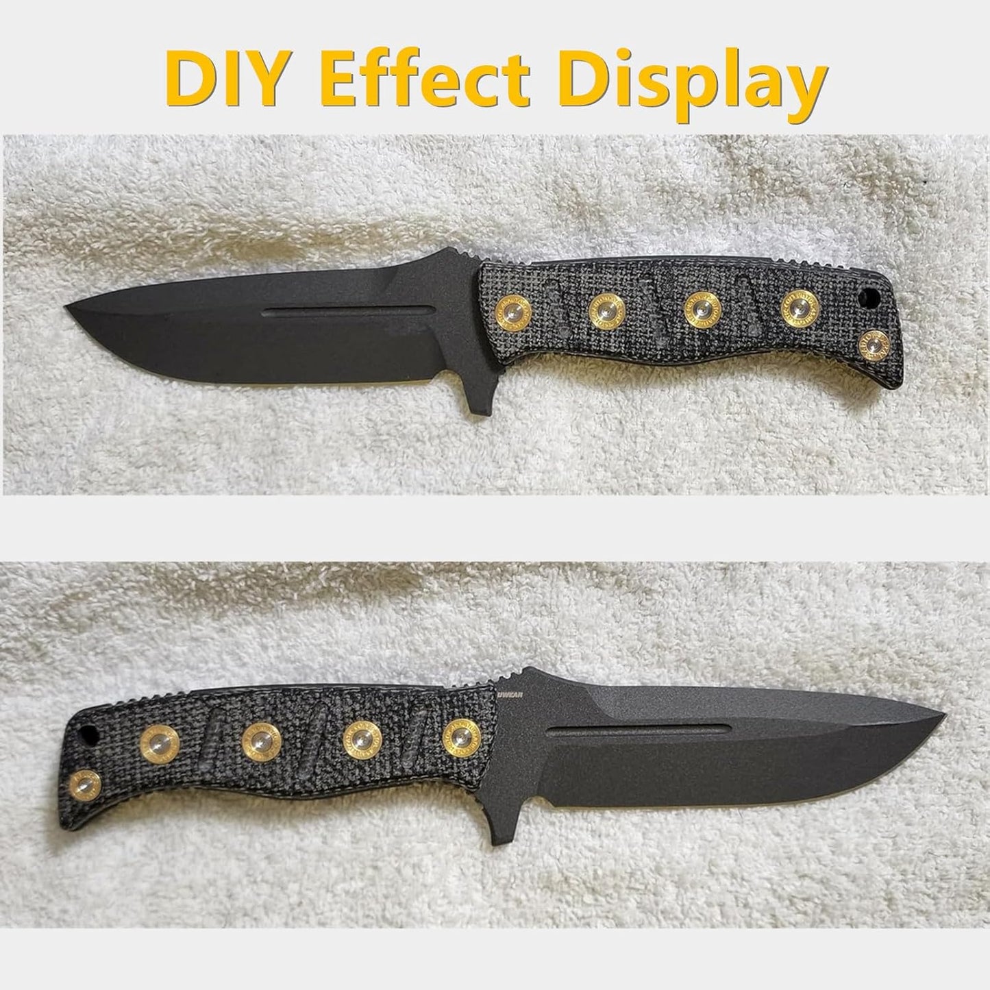 2Pcs Custom Micarta Handle Fit for Benchmade Fixed Adamas 375 Knife with Screws Sets DIY Scale Swap Repair Parts Patches Handle Replacement(Grey)