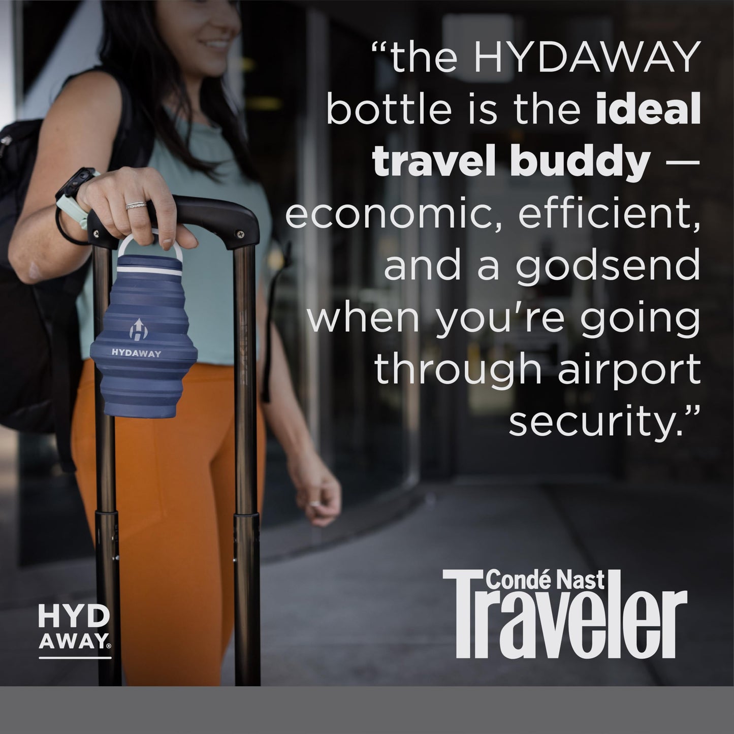 HYDAWAY 17oz Travel Collapsible Water Bottle - BPA-Free, Leakproof, Lightweight, Space-Saving