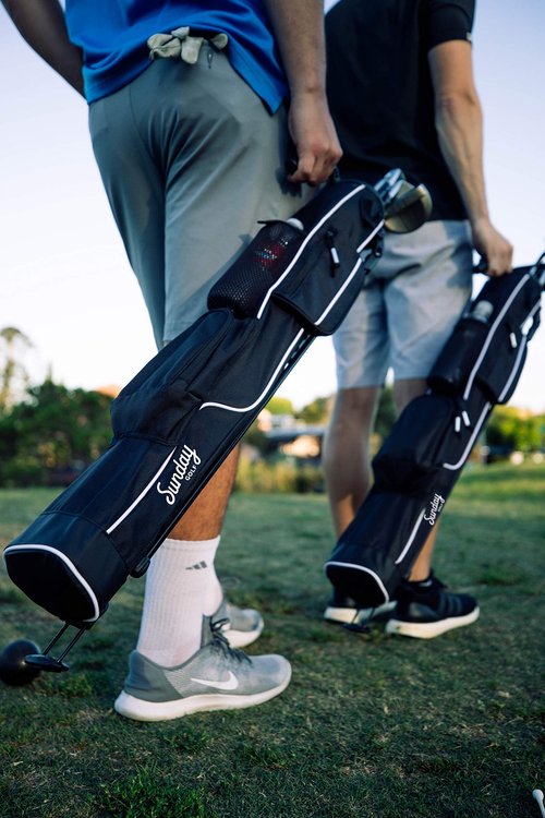 Sunday Golf - Lightweight Sunday Golf Bag with Strap and Stand – Easy to Carry and Durable Pitch n Putt Golf Bag – Golf Stand Bag for The Driving Range, Par 3 and Executive Courses – 31.5 inches Tall…