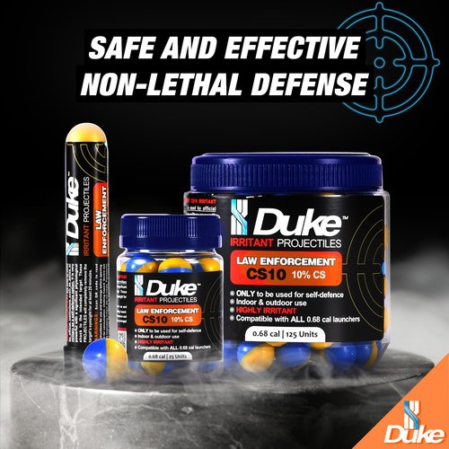 Duke LE CS10 Irritant Projectiles-Non Lethal Gun, 68 Caliber Pepper Balls for Self Defense, Non Lethal Self Defense Weapons, Compatible w/Pepper Ball Launchers for Home & Personal Protection- 7 Count