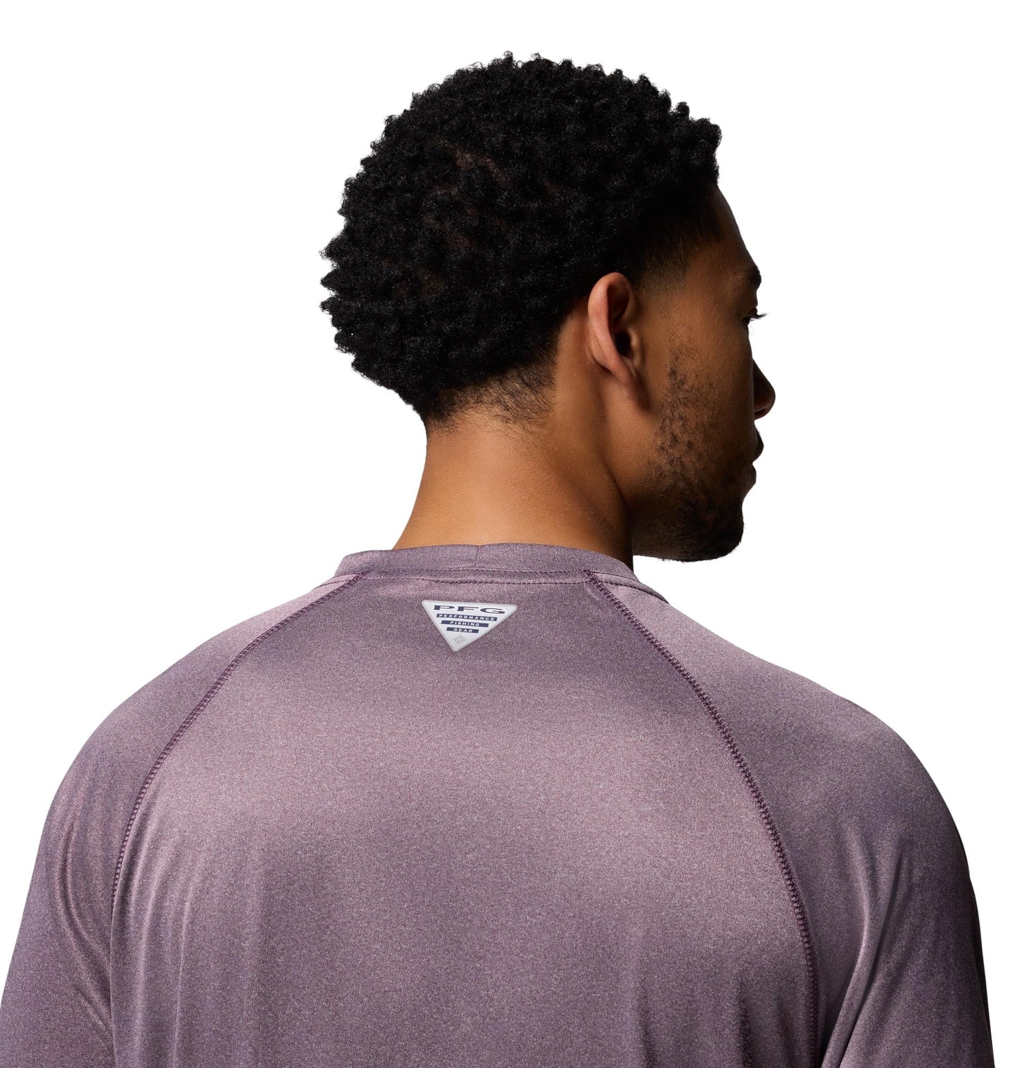 Columbia Men's PFG Terminal Tackle Long Sleeve Fishing Shirt, Dusty Purple Heather/Cool Grey Logo, X-Small