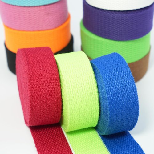 Grosun Cotton Webbing 1 inch 1.5 inch 2 inch Webbing Tote Strap Canvas Straps for Bags, 10 25 50 3.3 Yards Cotton Webbing (Purple, 1 Inch x 3.3 Yards)