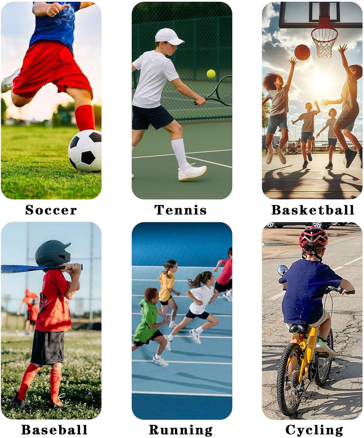 2/4 Sets Youth Grip Soccer Socks with Shin Guard Sleeves Kids Sleeve Socks for Boys Girls 7-14 for Soccer Basketball