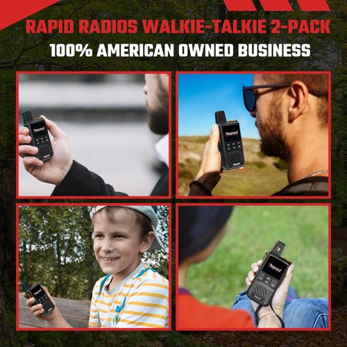 Rapid Radios Nationwide LTE Walkie-Talkie - Two-Way Radio - Unlimited Range POC Two Way Radios Set